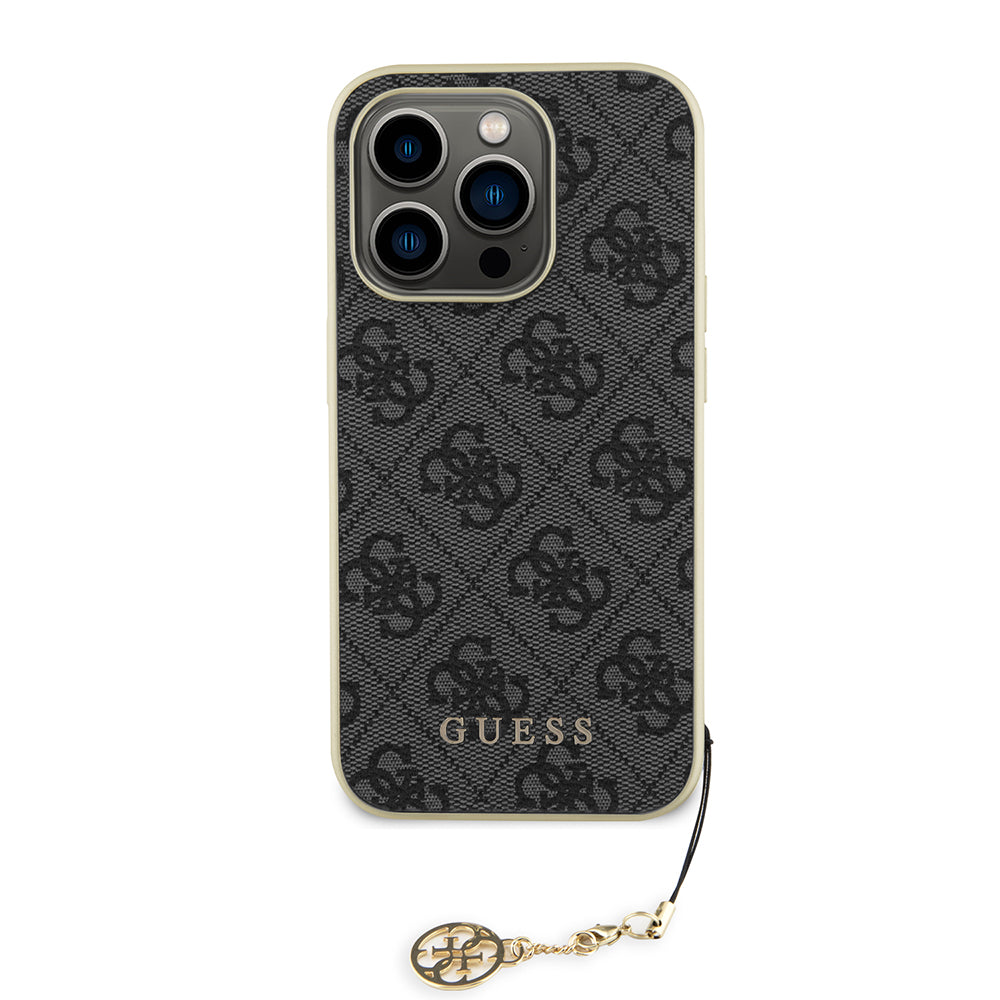 Capa para Apple iPhone 15 Pro Max, Guess, 4G Charm, Cinzento