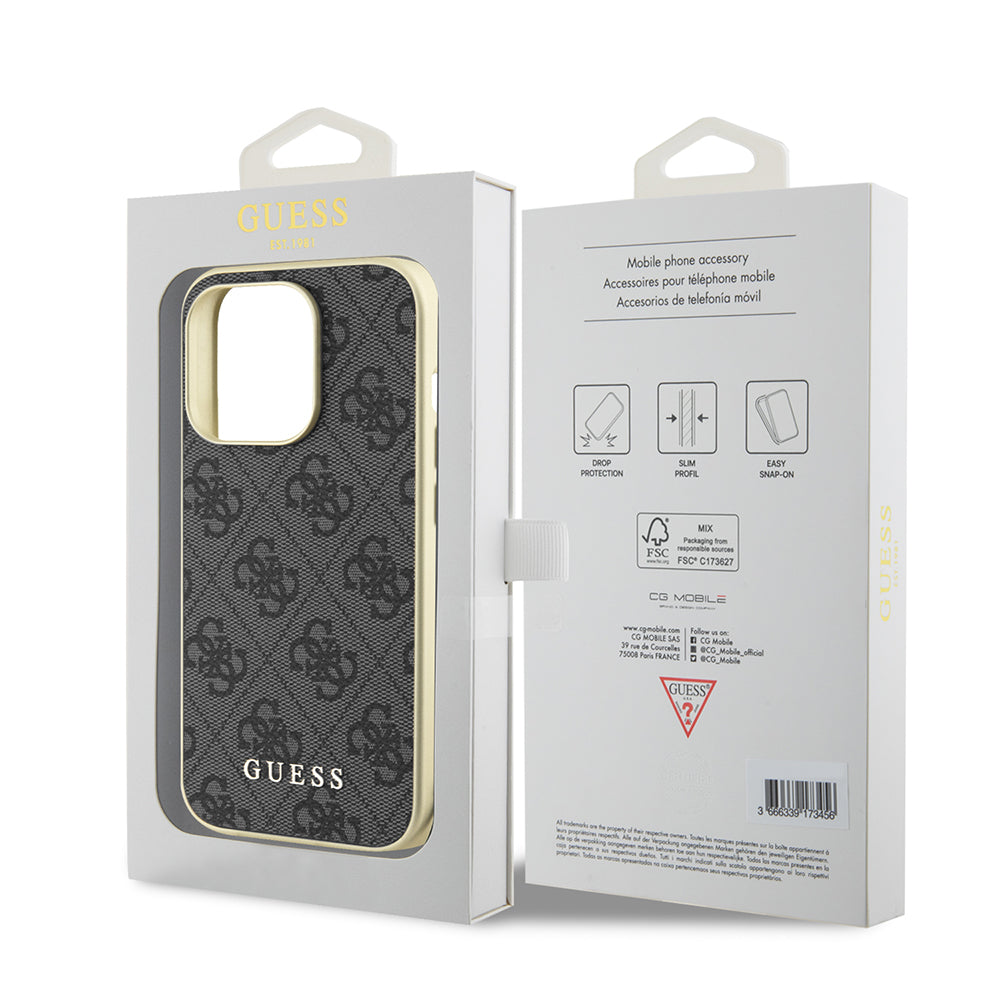 Capa para Apple iPhone 15 Pro Max, Guess, 4G Charm, Cinzento