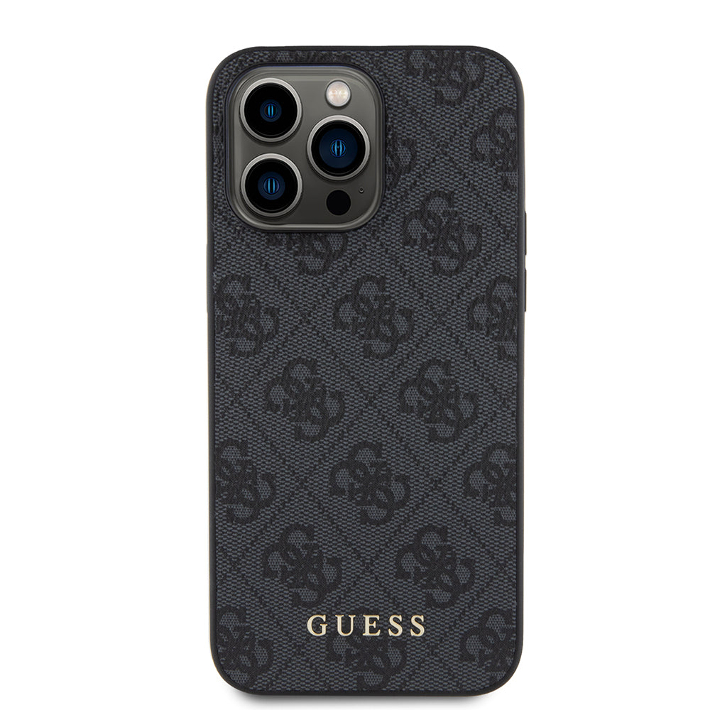 Capa para Apple iPhone 15 Pro Max, Guess, 4G Metal Gold Logo, Cinza