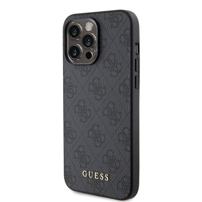 Capa para Apple iPhone 15 Pro Max, Guess, 4G Metal Gold Logo, Cinza