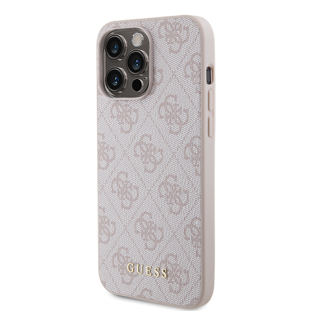 Capa para Apple iPhone 15 Pro Max, Guess, 4G Metal Gold Logo, Rosa