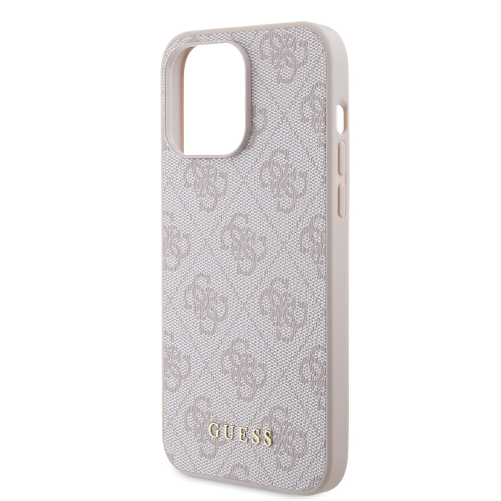 Capa para Apple iPhone 15 Pro Max, Guess, 4G Metal Gold Logo, Rosa