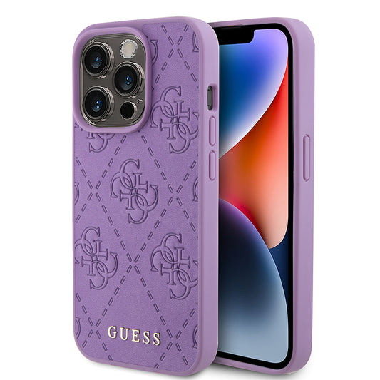 Capa para Apple iPhone 15 Pro Max, Guess, 4G Estampado, Lilás Claro