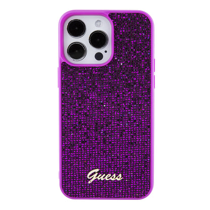 Capa para Apple iPhone 15 Pro Max, Guess, Disco Metal Script, Fúcsia