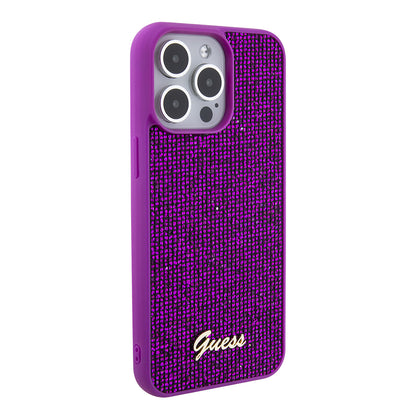 Capa para Apple iPhone 15 Pro Max, Guess, Disco Metal Script, Fúcsia