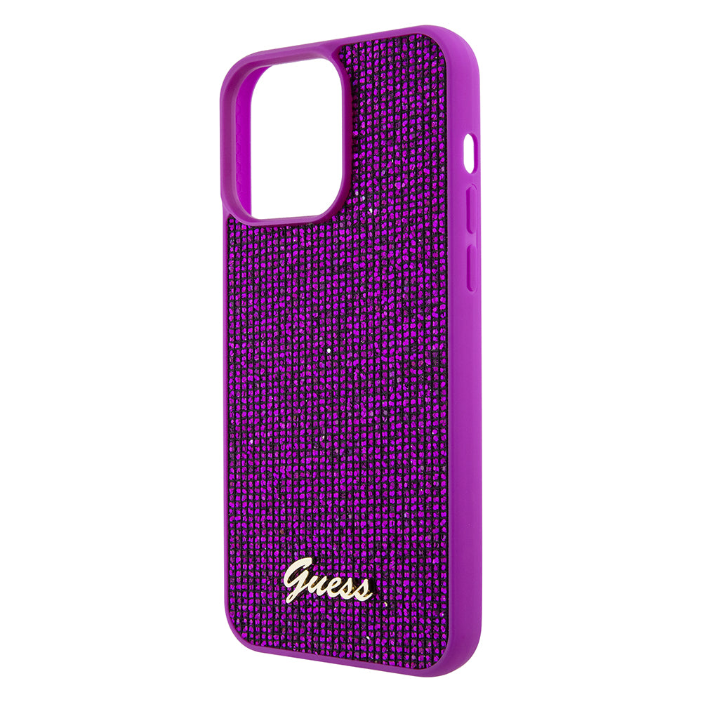 Capa para Apple iPhone 15 Pro Max, Guess, Disco Metal Script, Fúcsia