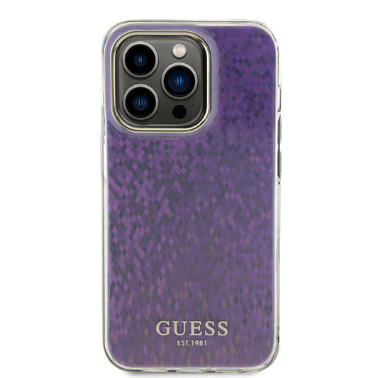 Capa para Apple iPhone 15 Pro Max, Guess, IML Faceted Mirror Disco Iridescent, Rosa