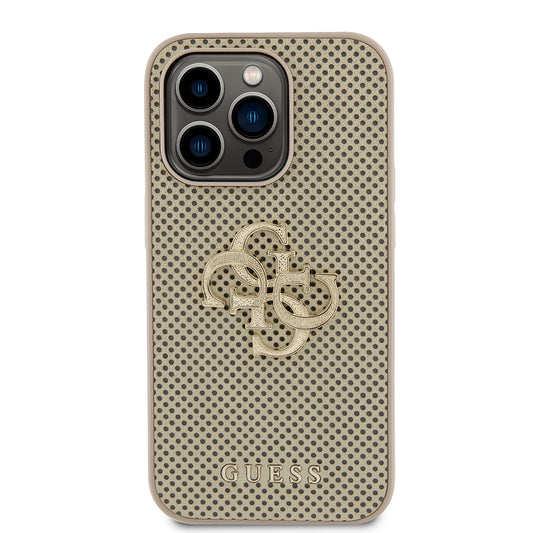 Capa para Apple iPhone 15 Pro Max, Guess, Perforated 4G, Dourada