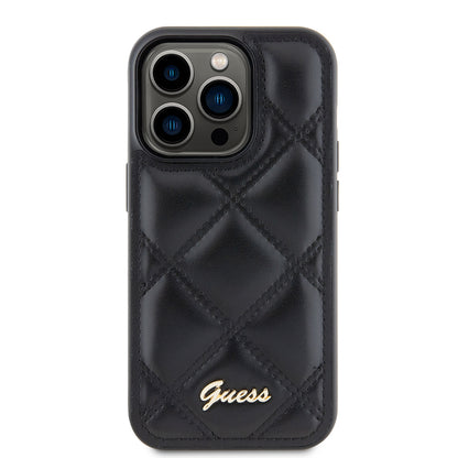 Capa para Apple iPhone 15 Pro Max, Guess, Quilted Metal Logo, Preta