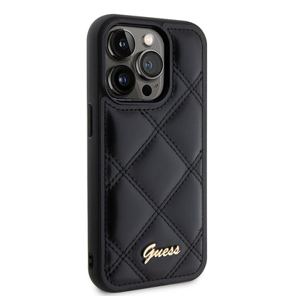 Capa para Apple iPhone 15 Pro Max, Guess, Quilted Metal Logo, Preta
