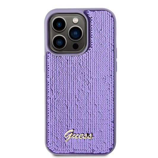 Capa para Apple iPhone 15 Pro Max, Guess, Sequin Script Metal, Roxo