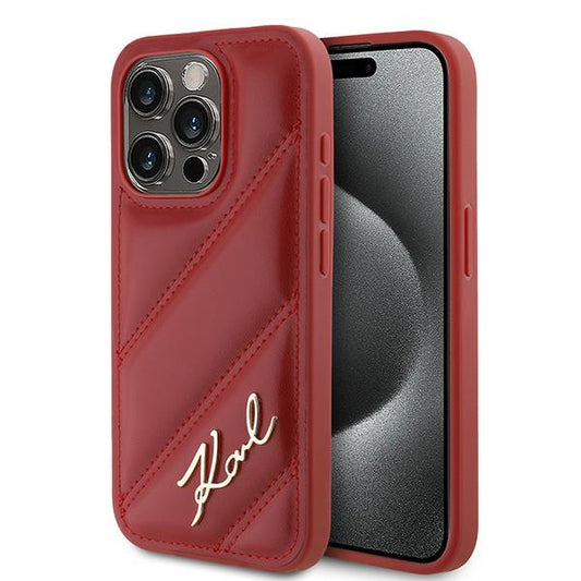 Capa para Apple iPhone 15 Pro Max, Karl Lagerfeld, Diagonal Quilted Script, Rosie