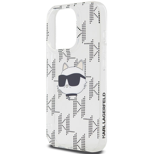 Capa para Apple iPhone 15 Pro Max, Karl Lagerfeld, IML Electroplated Choupette Head, Transparente