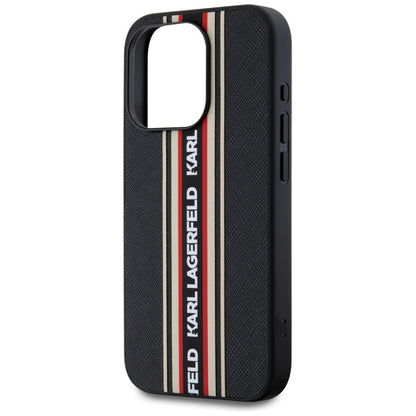 Capa para Apple iPhone 15 Pro Max, Karl Lagerfeld, Saffiano Athleisure Stripes com Alça, Rosie