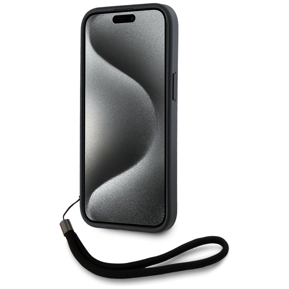 Capa para Apple iPhone 15 Pro Max, Karl Lagerfeld, Saffiano Athleisure Stripes com Alça, Rosie