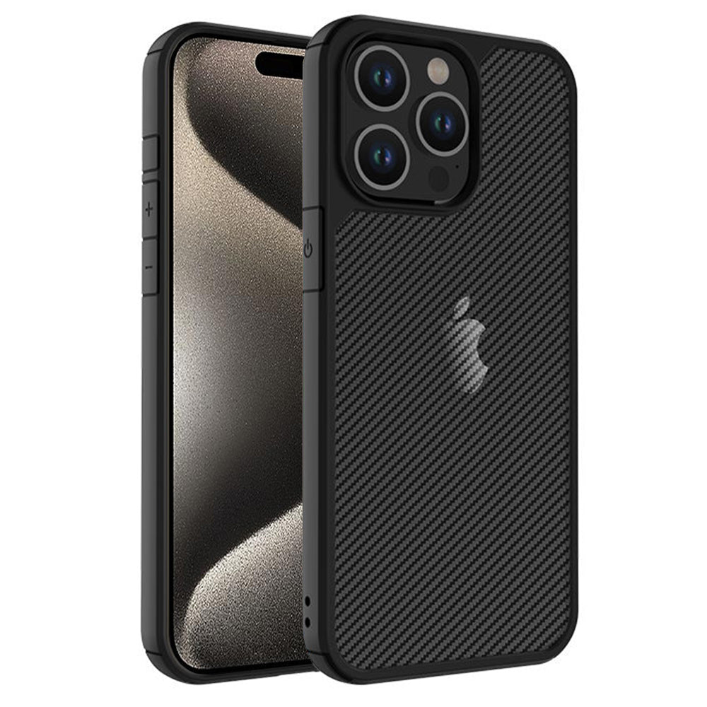 Capa para Apple iPhone 15 Pro Max, Techsuit, CarbonFuse, Preta