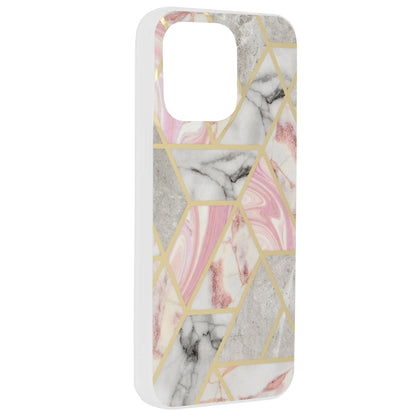 Capa para Apple iPhone 15 Pro Max, Techsuit, Marble, Rosa