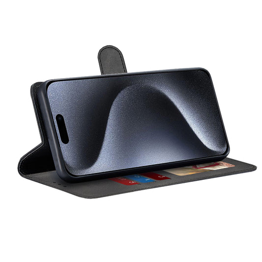 Case for Apple iPhone 15 Pro, Techsuit, Diary Book, Black