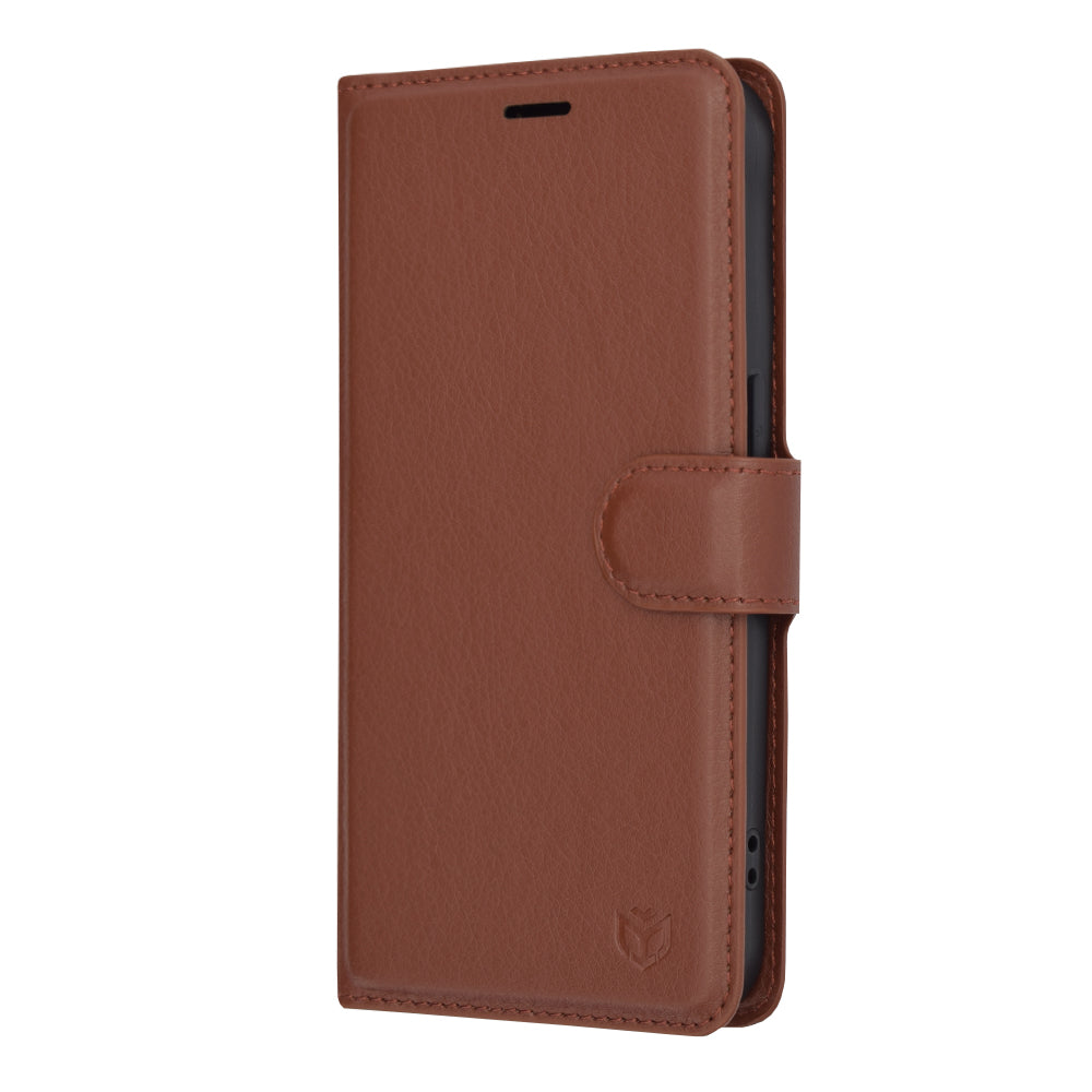 Case for Apple iPhone 15 Pro, Techsuit, Leather Folio, Brown