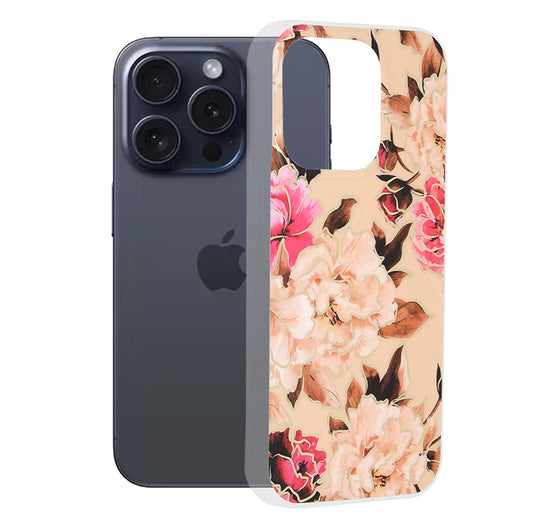 Capa para Apple iPhone 15 Pro, Techsuit, Marble, Bege