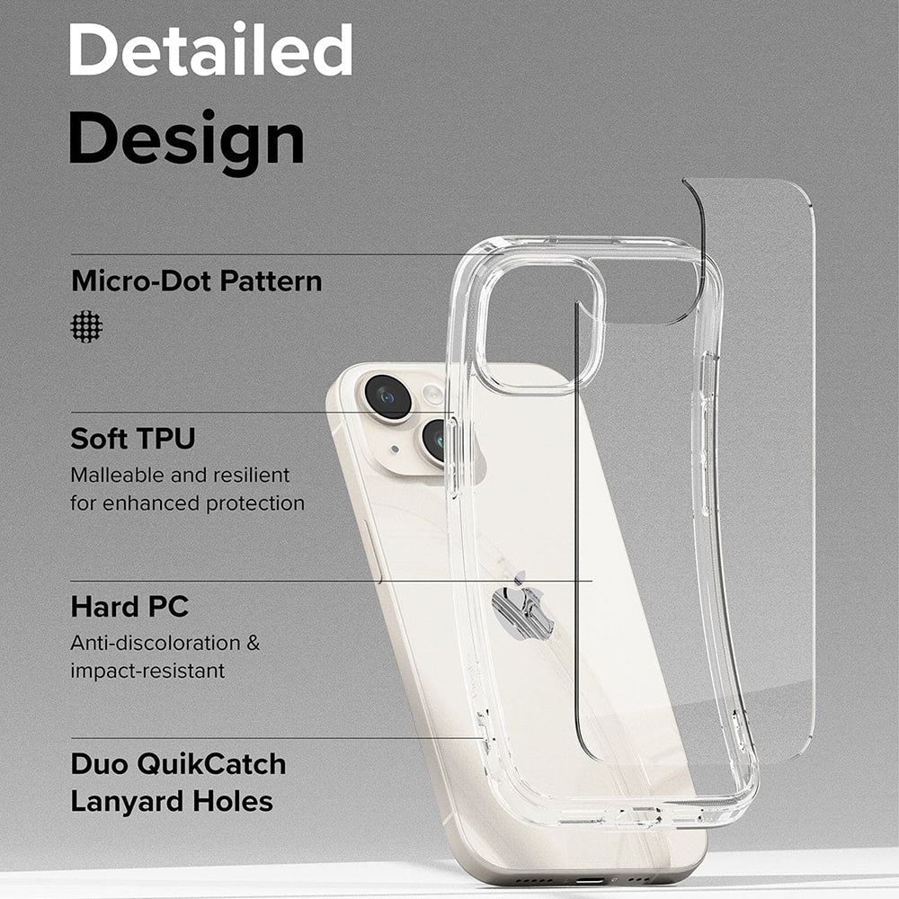 Capa para Apple iPhone 15, Ringke, Fusion, Transparente