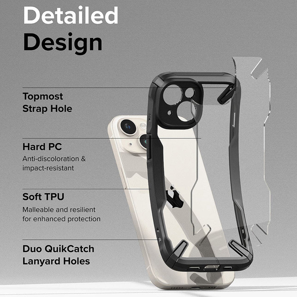 Capa para Apple iPhone 15, Ringke, Fusion X, Preta