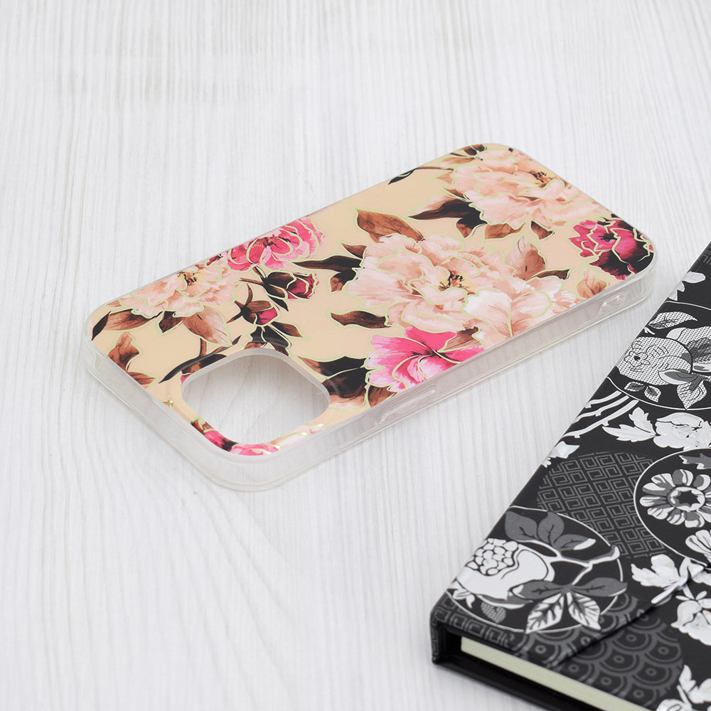 Capa para Apple iPhone 15, Techsuit, Marble, Bege