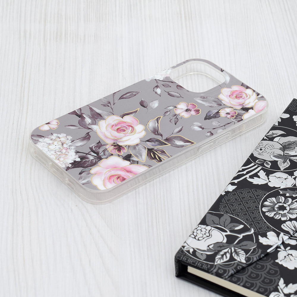 Capa para Apple iPhone 15, Techsuit, Marble, Cinzento