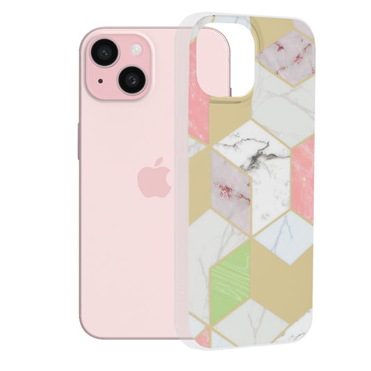 Capa para Apple iPhone 15, Techsuit, Marble, Roxo