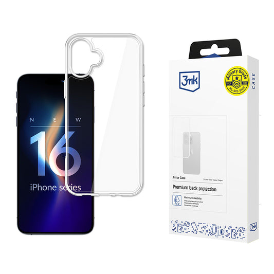 Capa para Apple iPhone 16, 3MK, Armor, Transparente