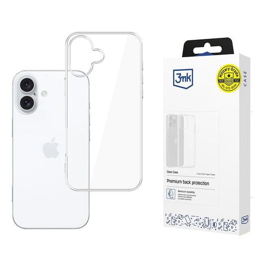 Capa para Apple iPhone 16, 3MK, Clear, Transparente