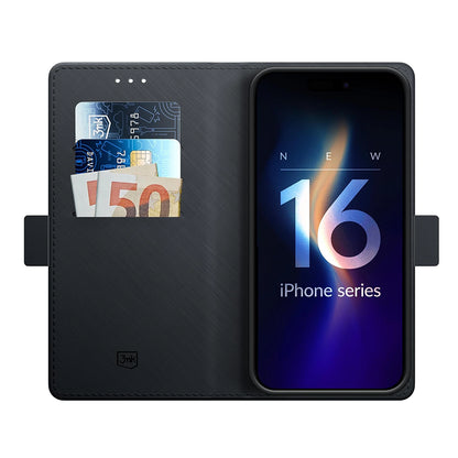 Capa para Apple iPhone 16, 3MK, Carteira, Preta