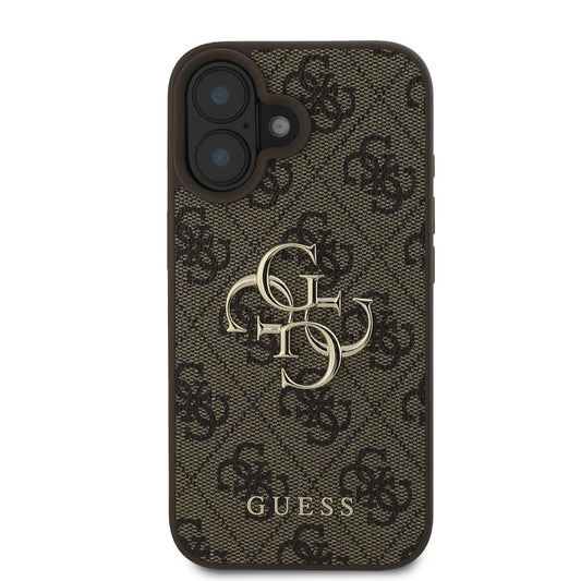 Capa para Apple iPhone 16, Guess, 4G Big Logo, Marrom