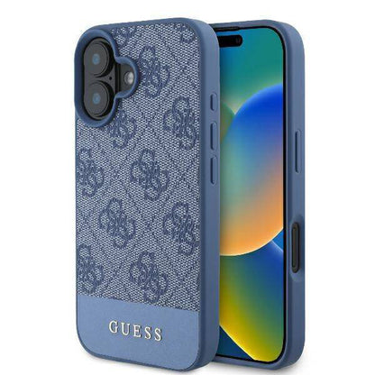 Capa para Apple iPhone 16, Guess, 4G Bottom Stripe, Azul