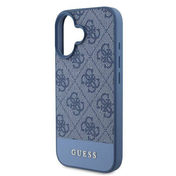 Capa para Apple iPhone 16, Guess, 4G Bottom Stripe, Azul