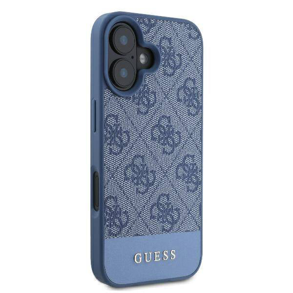 Capa para Apple iPhone 16, Guess, 4G Bottom Stripe, Azul