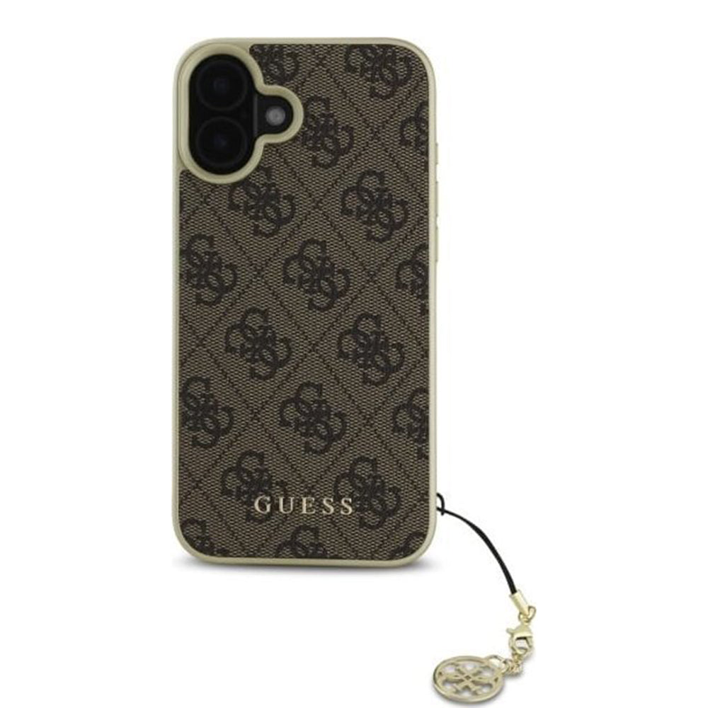 Capa para Apple iPhone 16, Guess, 4G Charm, Castanho