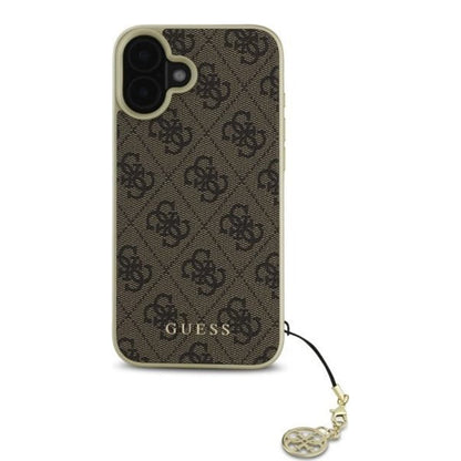 Capa para Apple iPhone 16, Guess, 4G Charm, Castanho