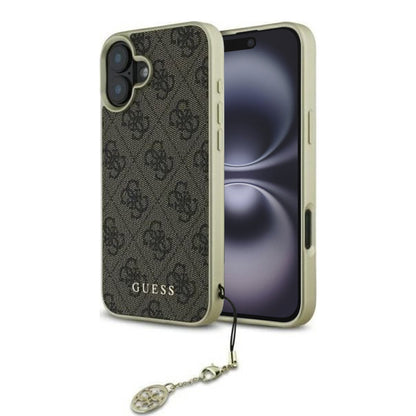 Capa para Apple iPhone 16, Guess, 4G Charm, Castanho