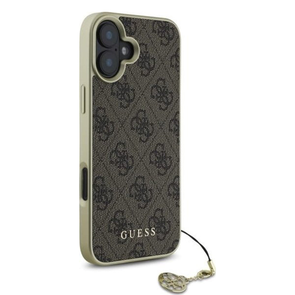Capa para Apple iPhone 16, Guess, 4G Charm, Castanho
