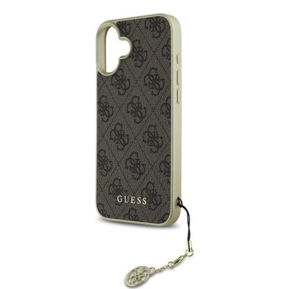 Capa para Apple iPhone 16, Guess, 4G Charm, Castanho