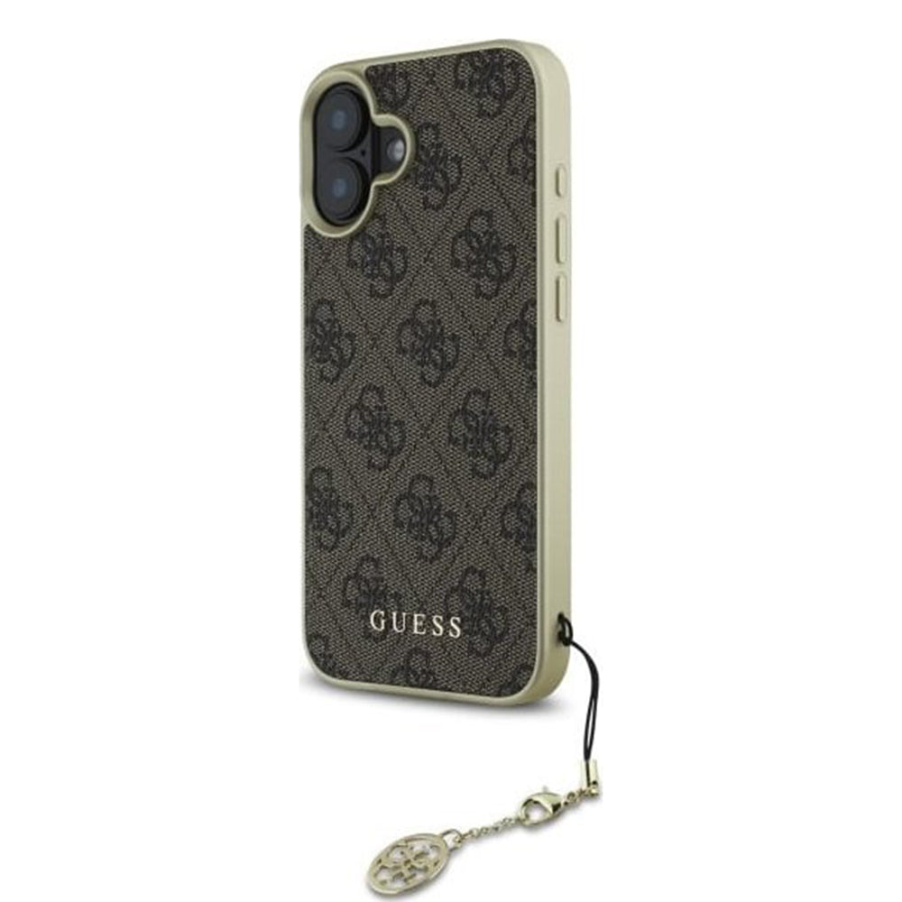 Capa para Apple iPhone 16, Guess, 4G Charm, Castanho