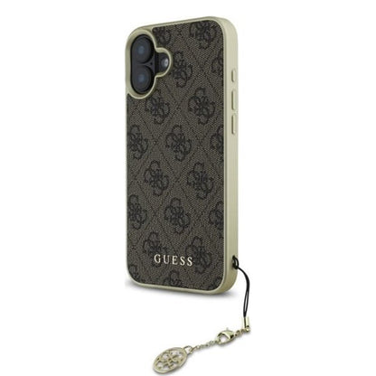 Capa para Apple iPhone 16, Guess, 4G Charm, Castanho