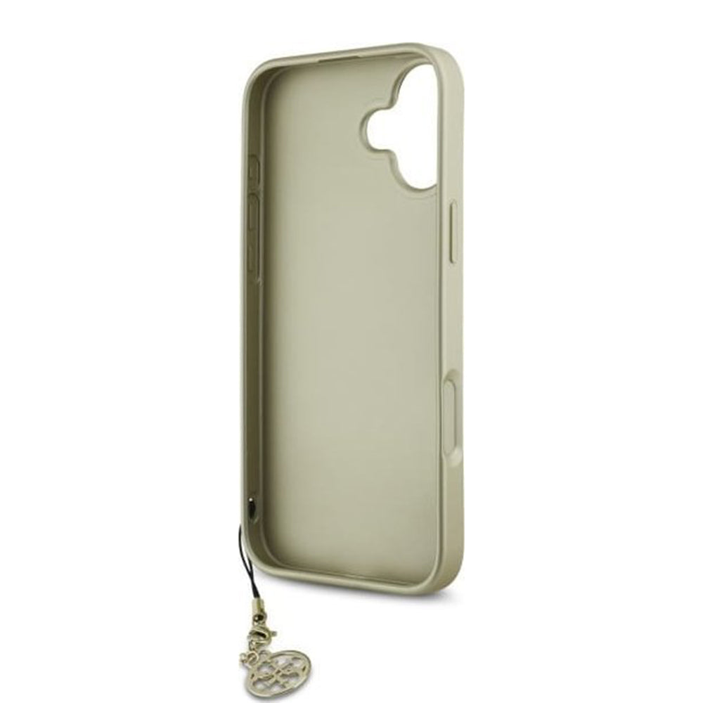 Capa para Apple iPhone 16, Guess, 4G Charm, Castanho