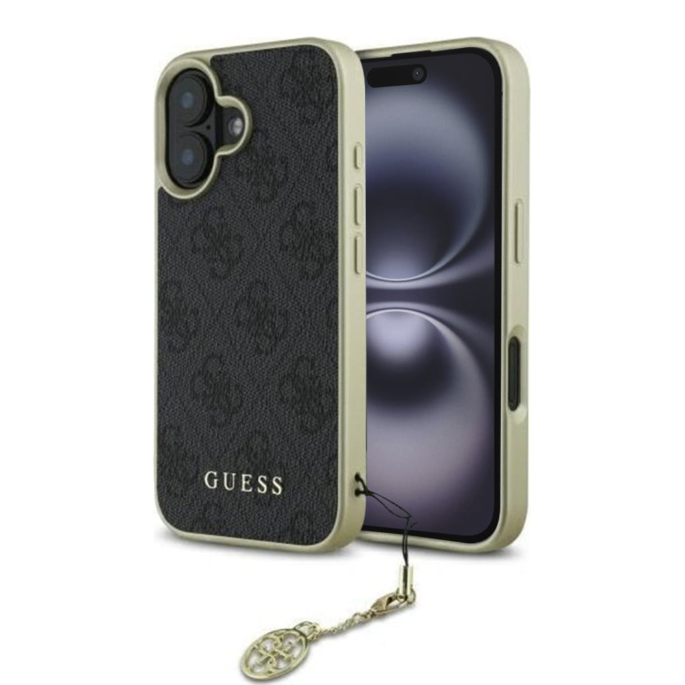 Capa para Apple iPhone 16, Guess, 4G Charm, Preta
