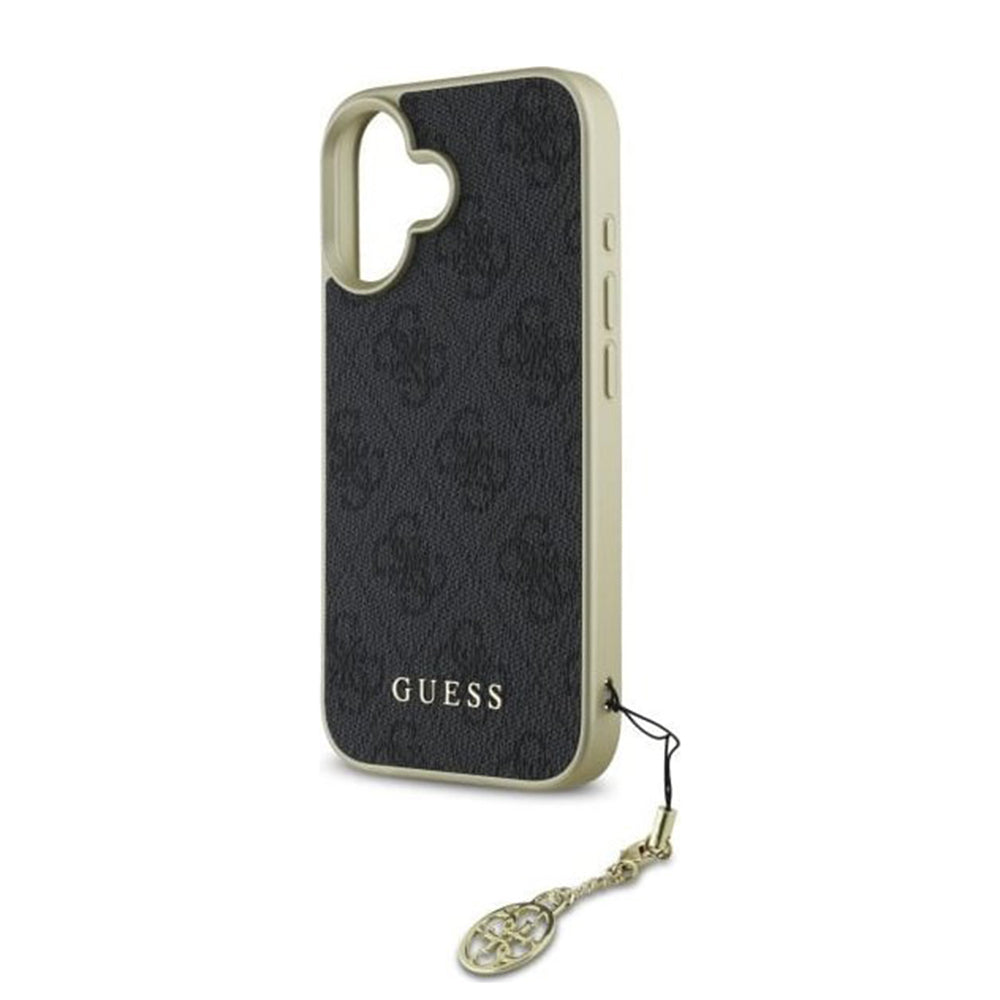 Capa para Apple iPhone 16, Guess, 4G Charm, Preta