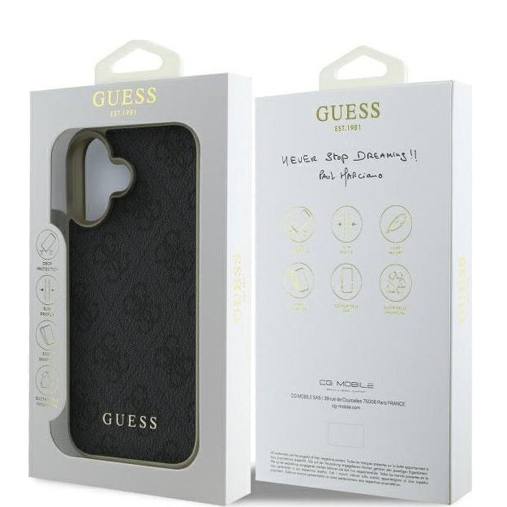 Capa para Apple iPhone 16, Guess, 4G Charm, Preta