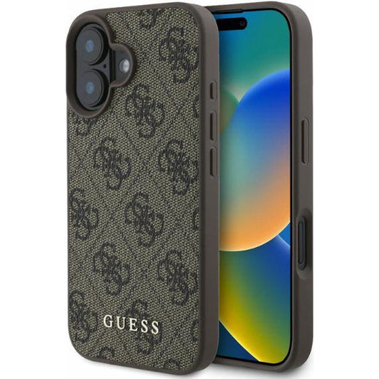 Capa para Apple iPhone 16, Guess, 4G Classic, Castanho