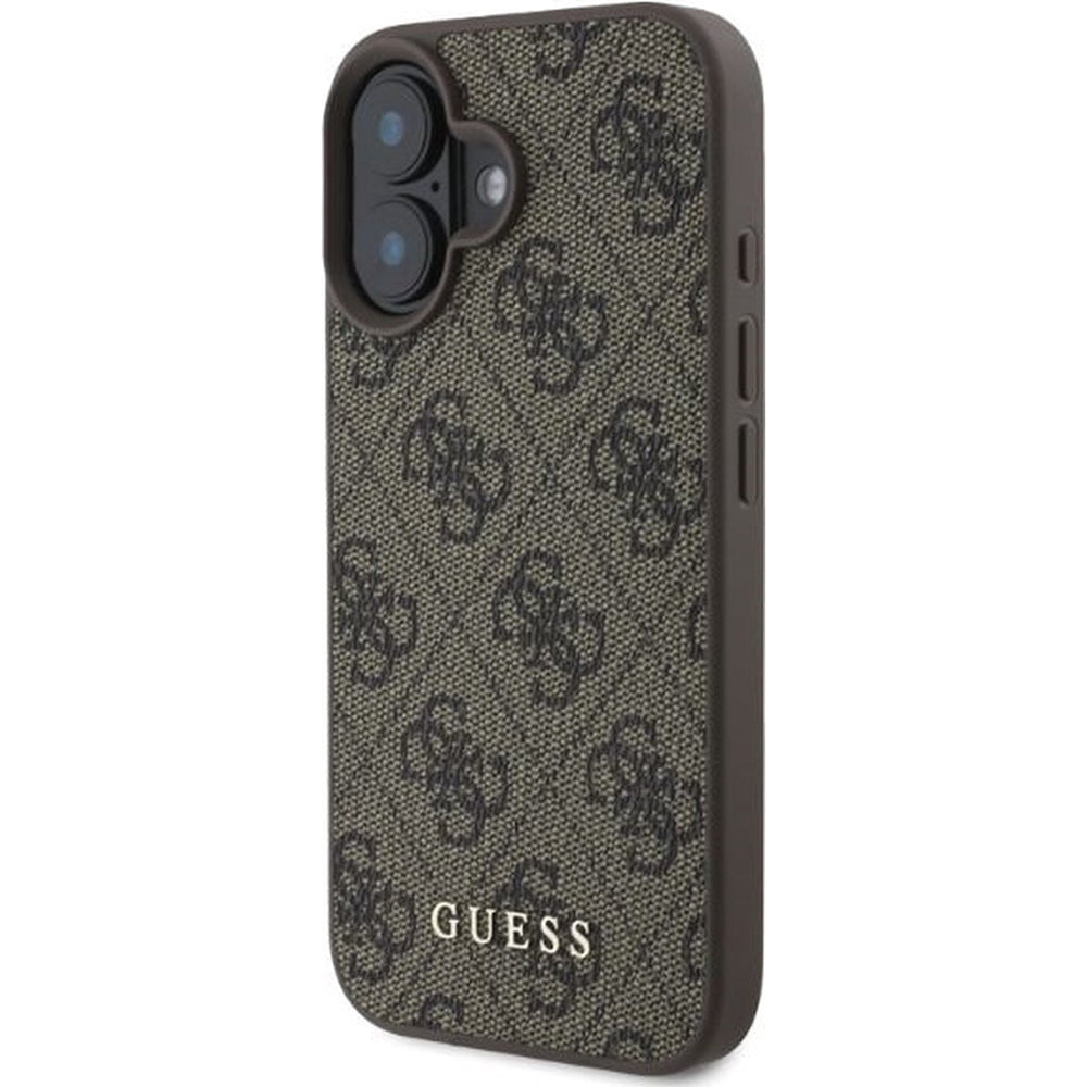 Capa para Apple iPhone 16, Guess, 4G Classic, Castanho