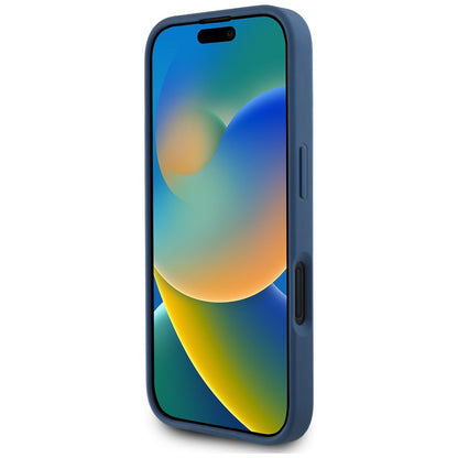 Capa para Apple iPhone 16, Guess, 4G Grained Roses Big Logo, Azul